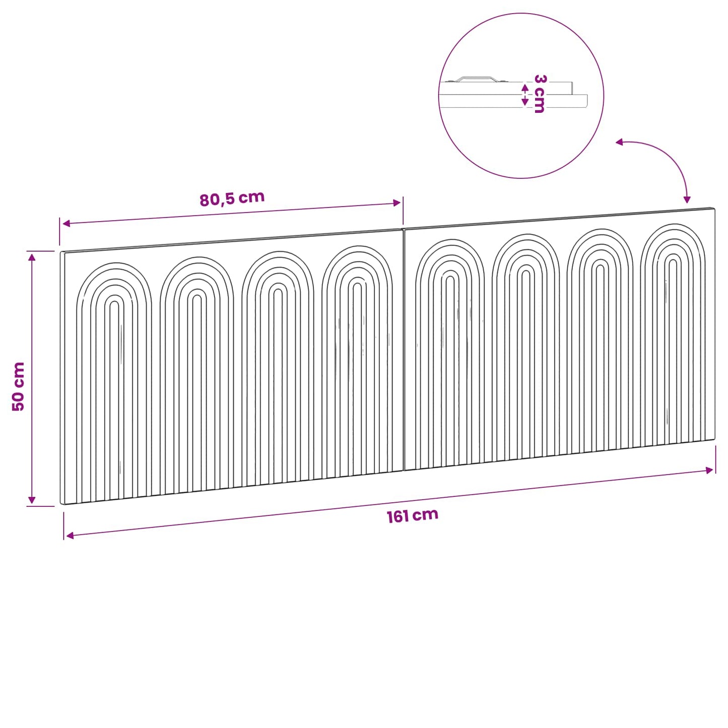 Wall-Mounted Headboard ALKMAAR Concrete Grey Engineered Wood