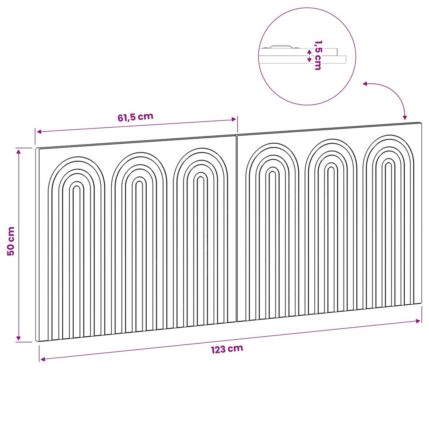 Wall-Mounted Headboard ALKMAAR Grey Sonoma Engineered Wood