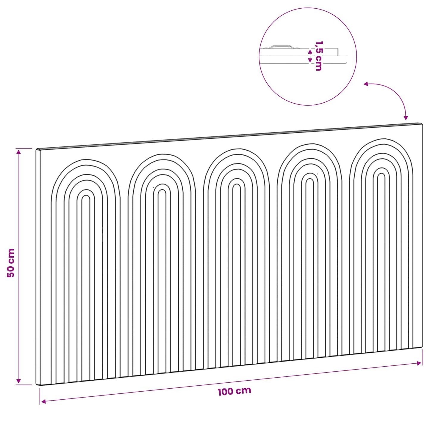 Wall-Mounted Headboard ALKMAAR Black Engineered Wood