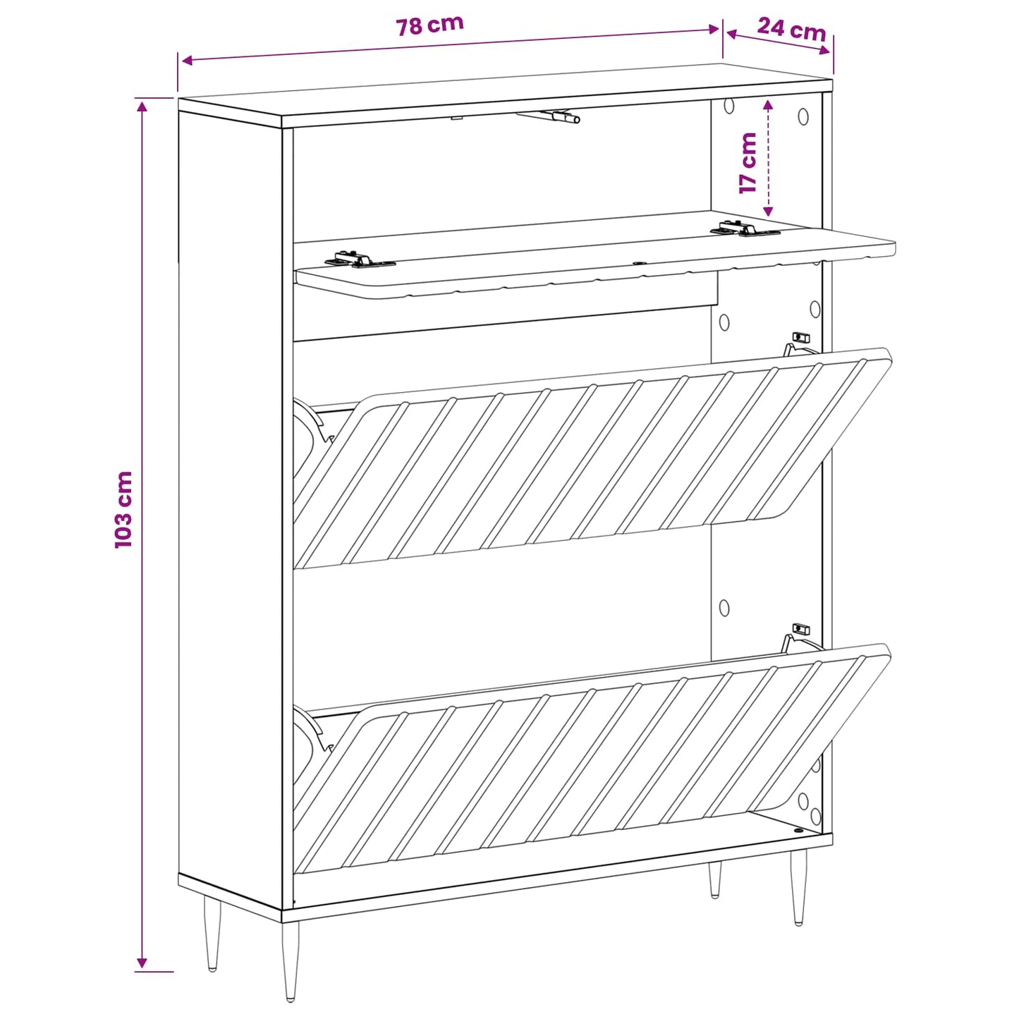 Shoe Cabinet ZWOLLE 78 x 24 x 103 cm Engineered Wood Smoked Oak