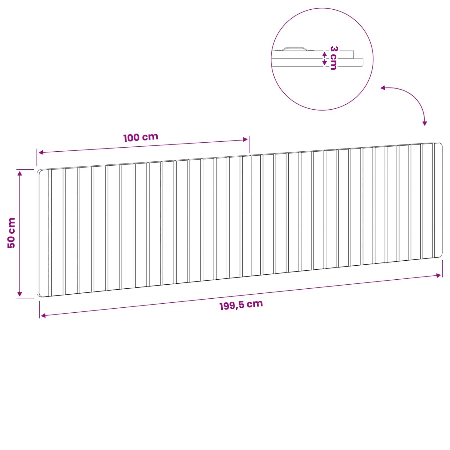 Wall-Mounted Headboard ZWOLLE Grey Sonoma Engineered Wood