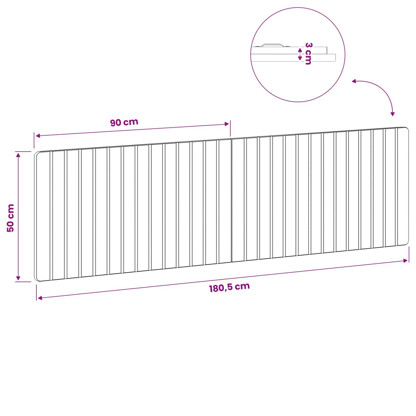 Wall-Mounted Headboard ZWOLLE Old Wood Engineered Wood