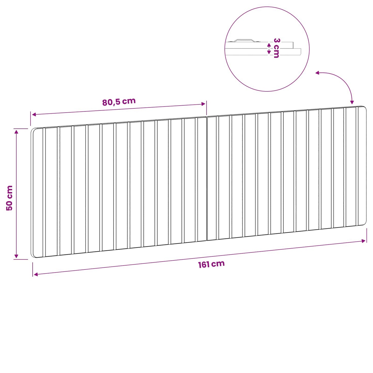 Wall-Mounted Headboard ZWOLLE White Engineered Wood