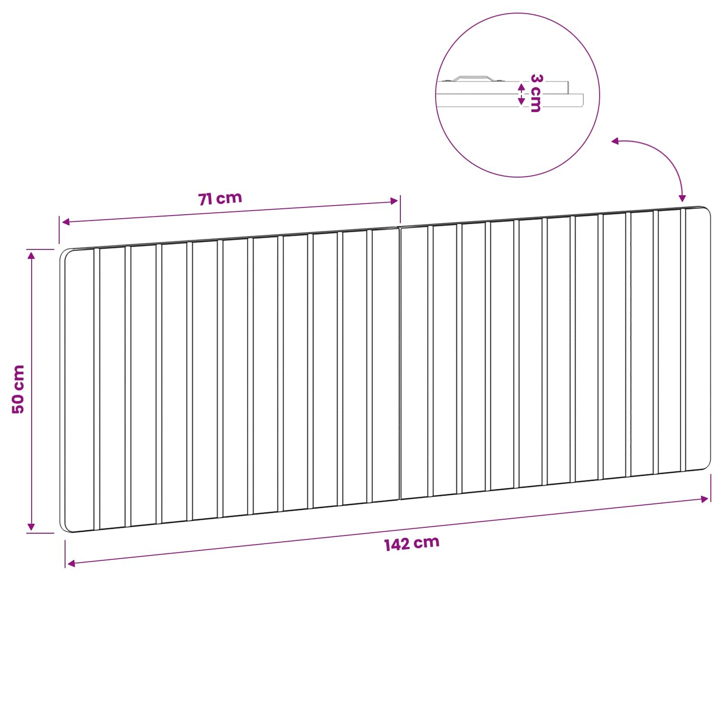 Wall-Mounted Headboard ZWOLLE White Engineered Wood