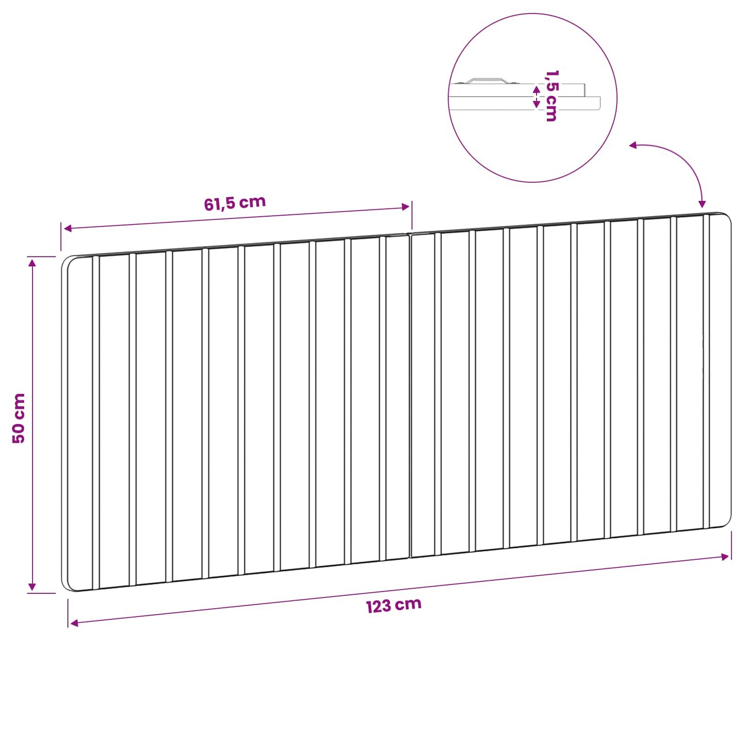 Wall-Mounted Headboard ZWOLLE Black Engineered Wood