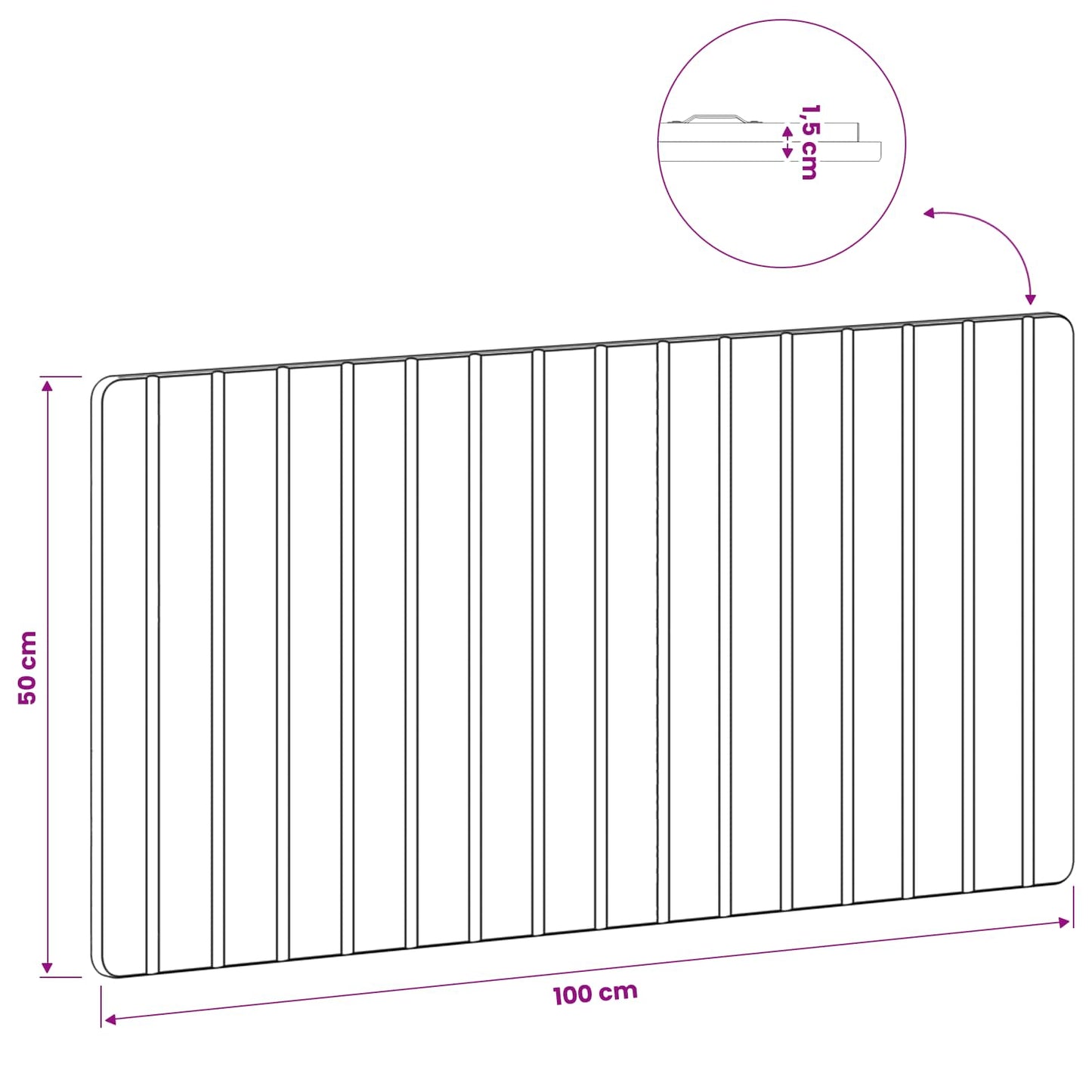 Wall-Mounted Headboard ZWOLLE Sonoma Oak Engineered Wood