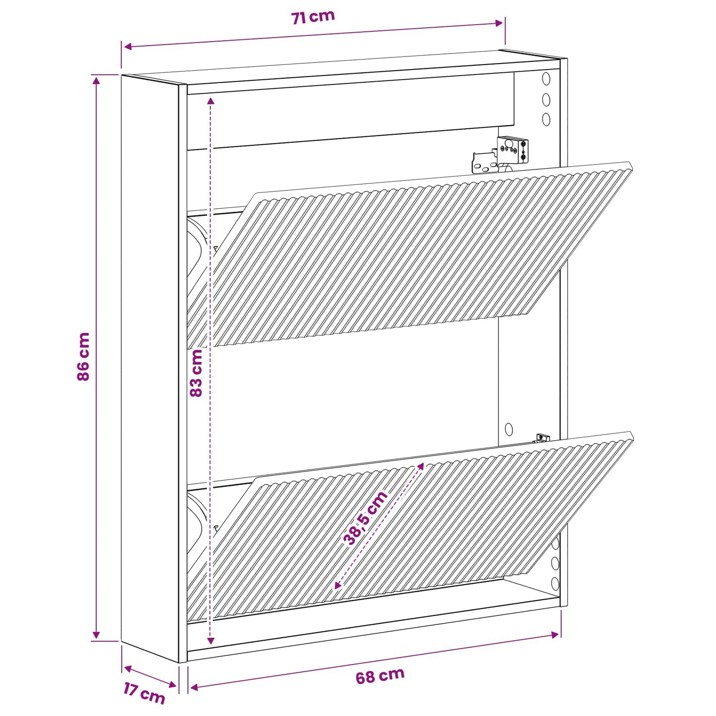 Wall-Mounted Shoe Cabinet ARNHEM 71 x 17 x 86 cm Old Wood