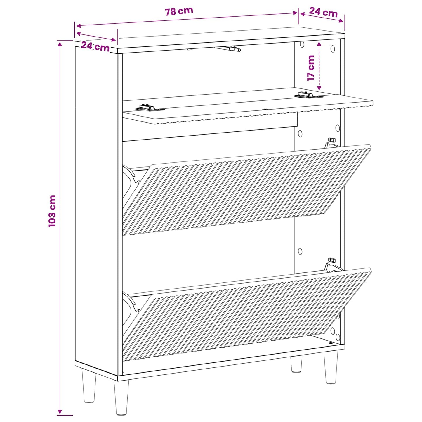 Shoe Cabinet ARNHEM 78 x 24 x 103 cm Engineered Wood Smoked Oak