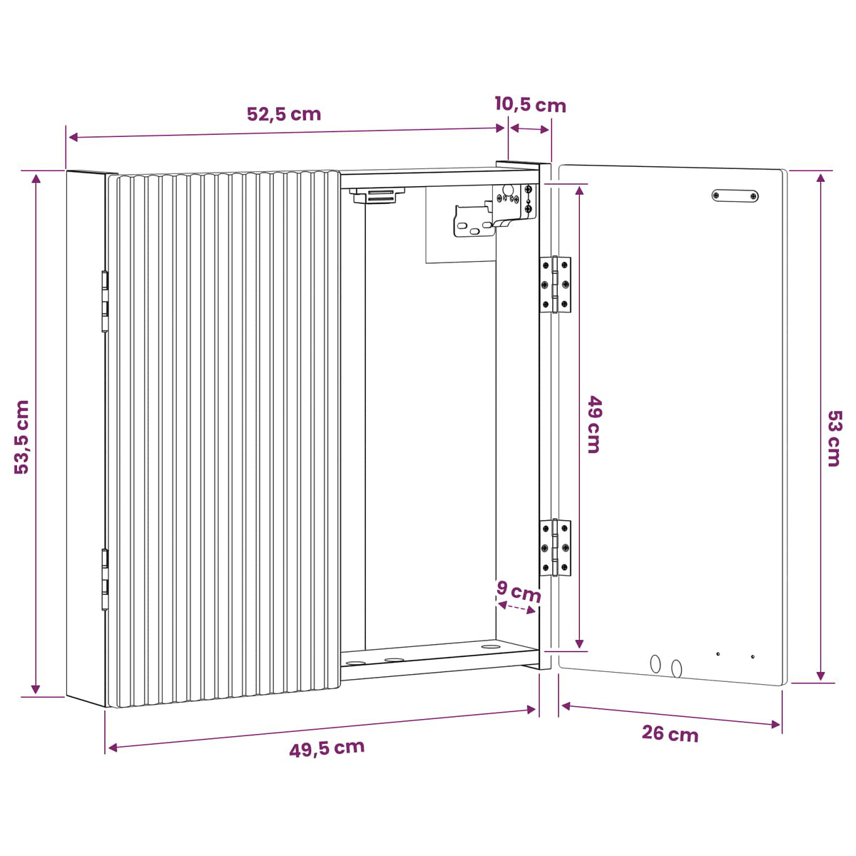 Dartboard Cabinet ARNHEM High Gloss White 52.5 x 10.5 x 53.5 cm