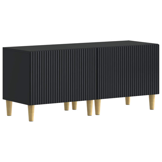 TV Cabinet Black Engineered Wood
