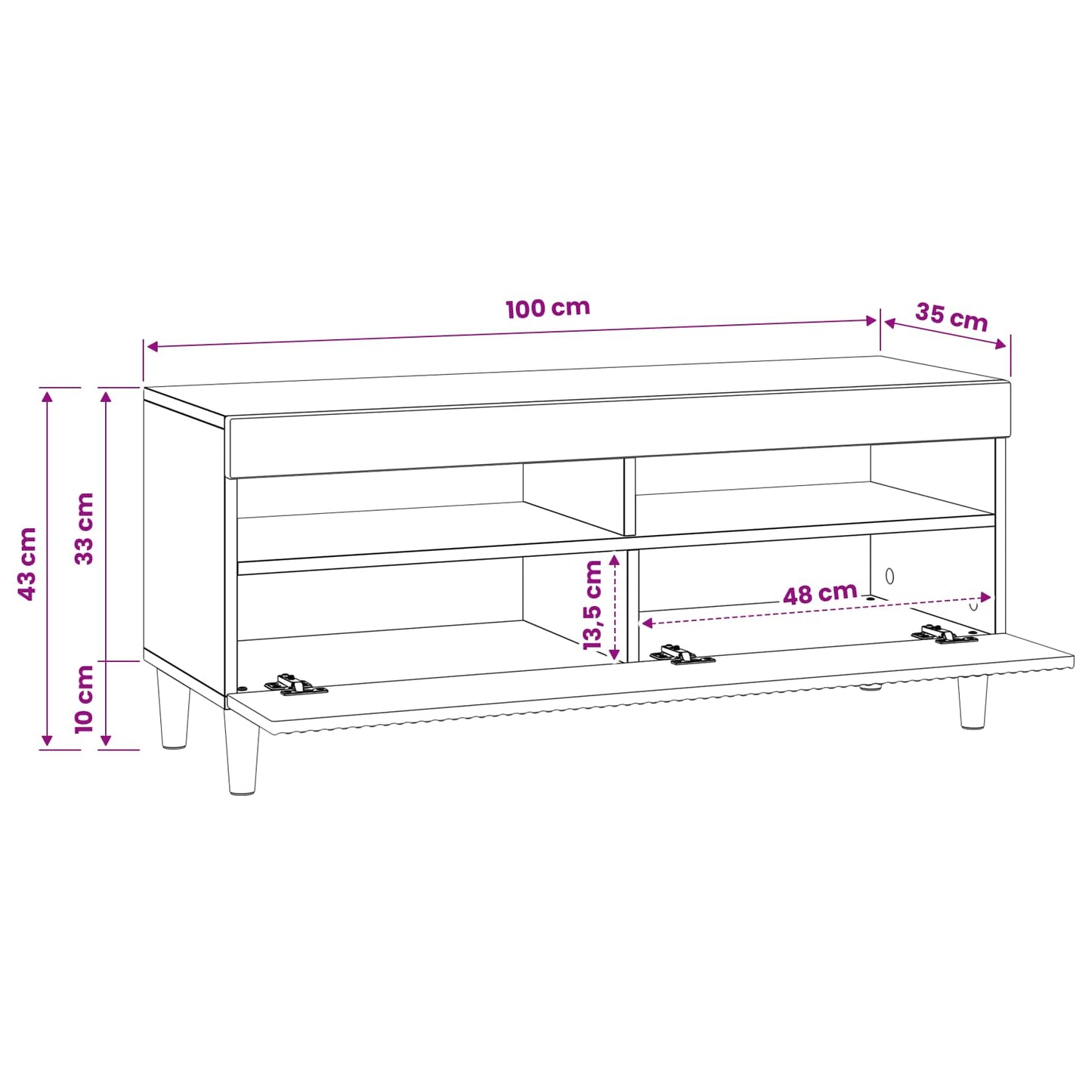 LED TV Cabinet Smoked Oak Engineered Wood