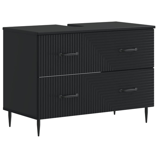 Bathroom Sink Cabinet HAARLEM Black 82 x 41x 58.5 cm