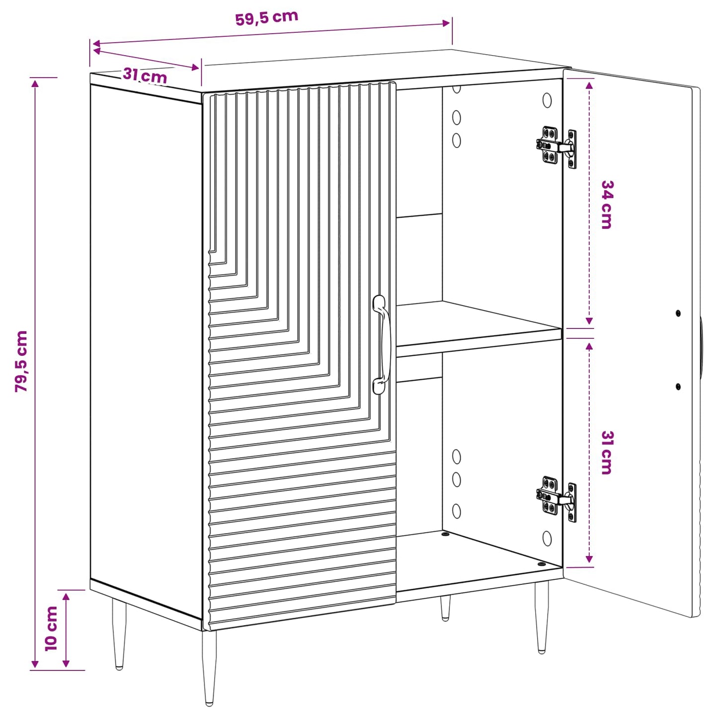 Bathroom Storage Cainet HAARLEM Sonoma Oak 59.5 x 31 x 80 cm