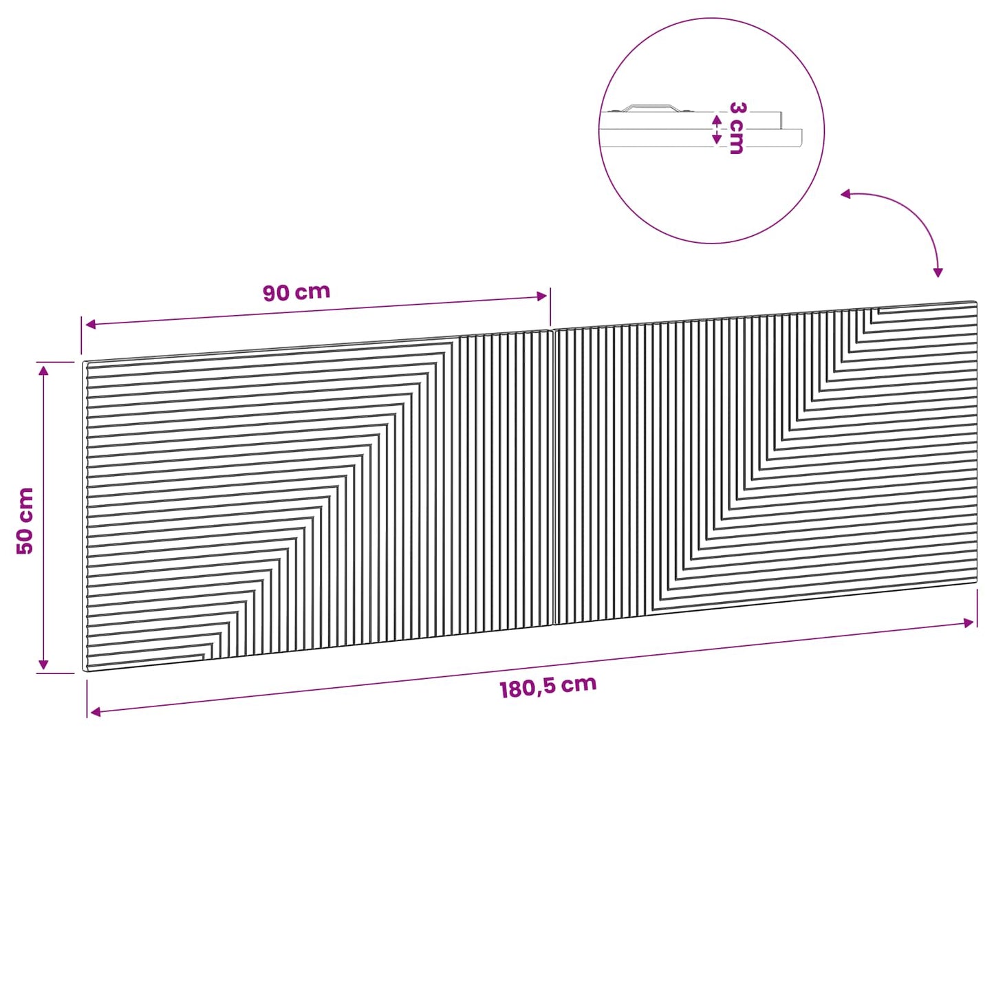 Wall-Mounted Headboard HAARLEM Sonoma Oak Engineered Wood