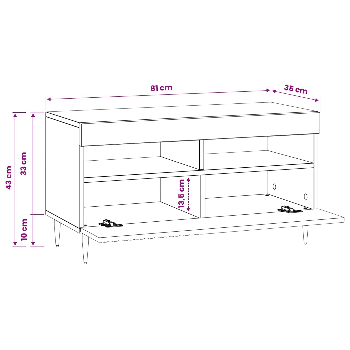LED TV Cabinet Smoked Oak Engineered Wood