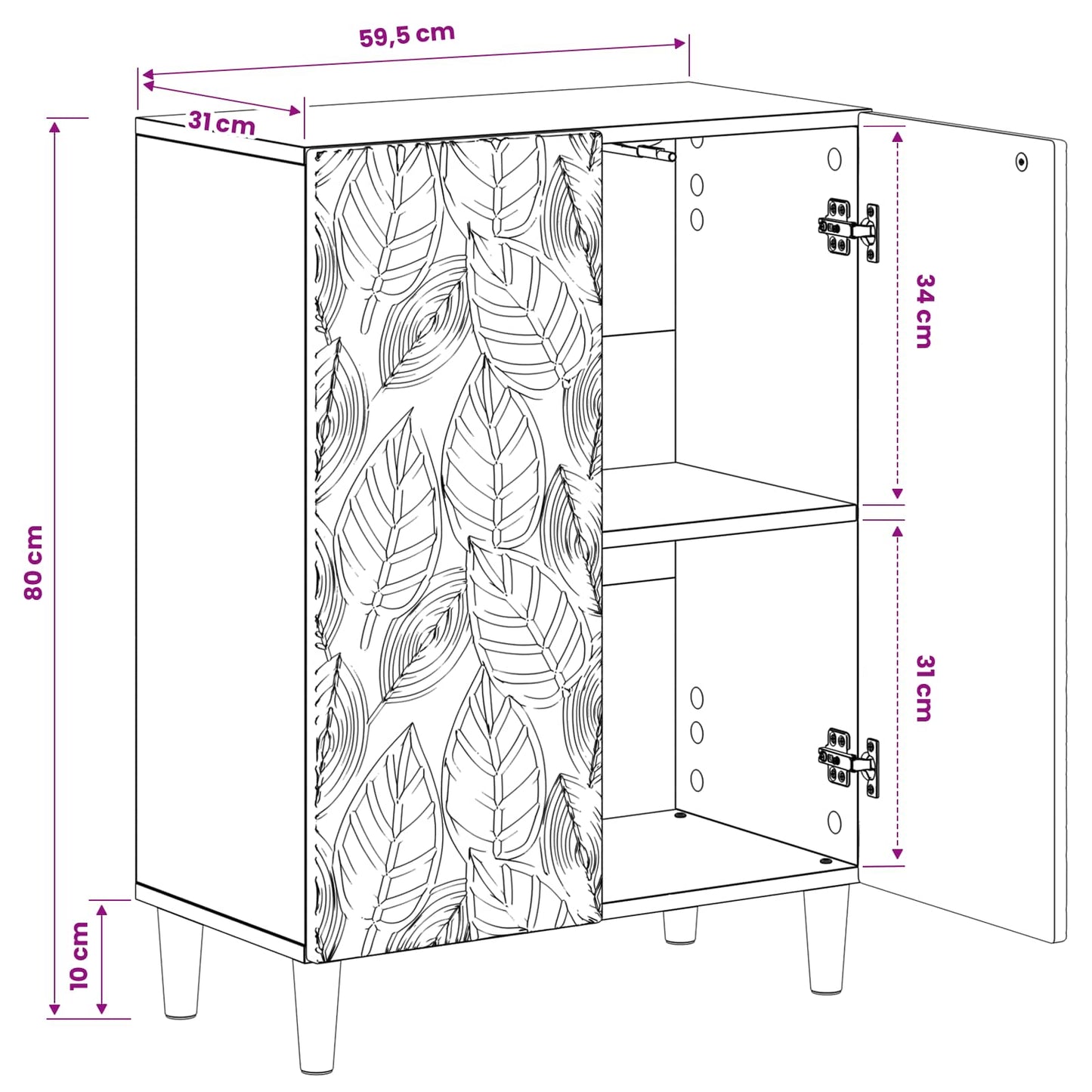 Bathroom Storage Cainet DELFT Concrete Grey 59.5 x 31 x 80 cm