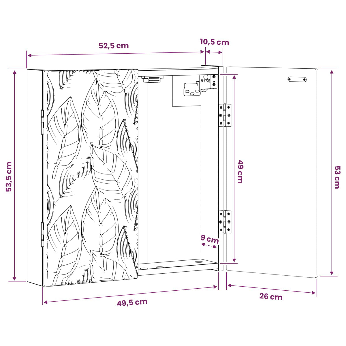 Dartboard Cabinet DELFT Concrete Grey 52.5 x 10.5 x 53.5 cm
