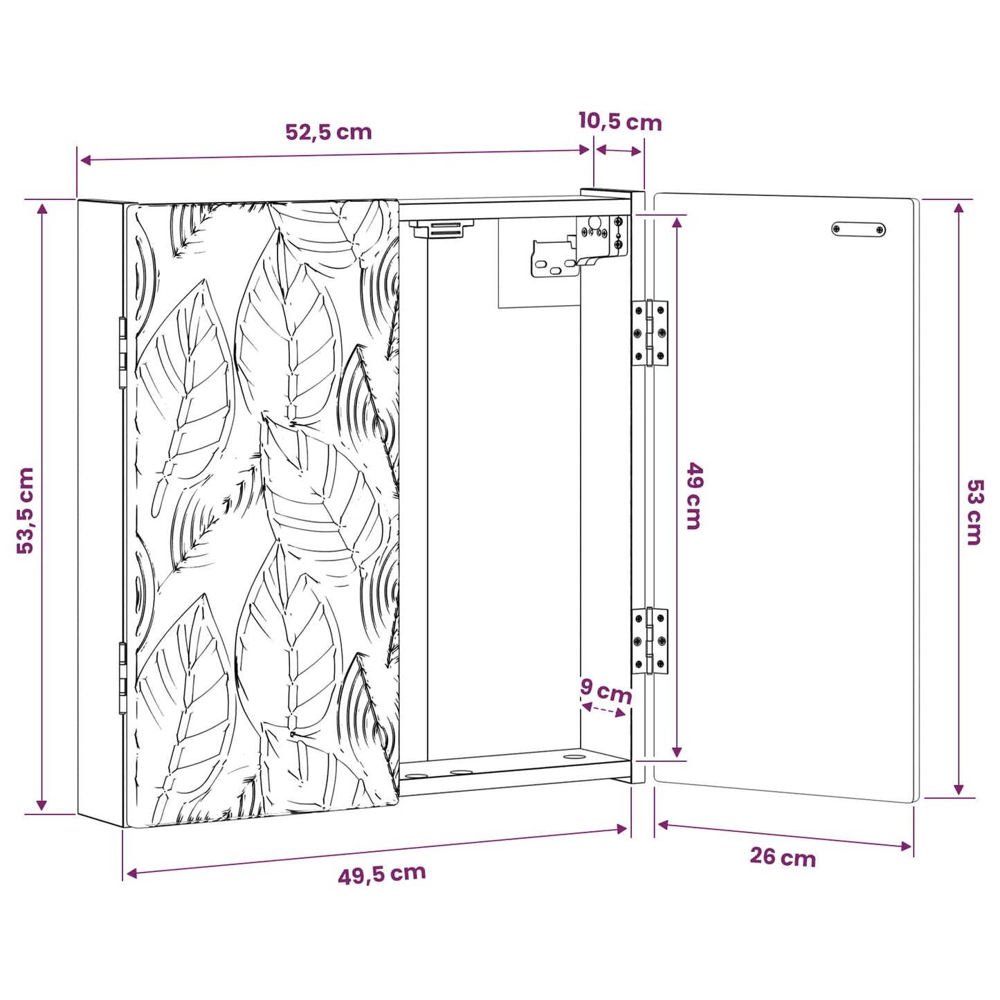 Dartboard Cabinet DELFT High Gloss White 52.5 x 10.5 x 53.5 cm