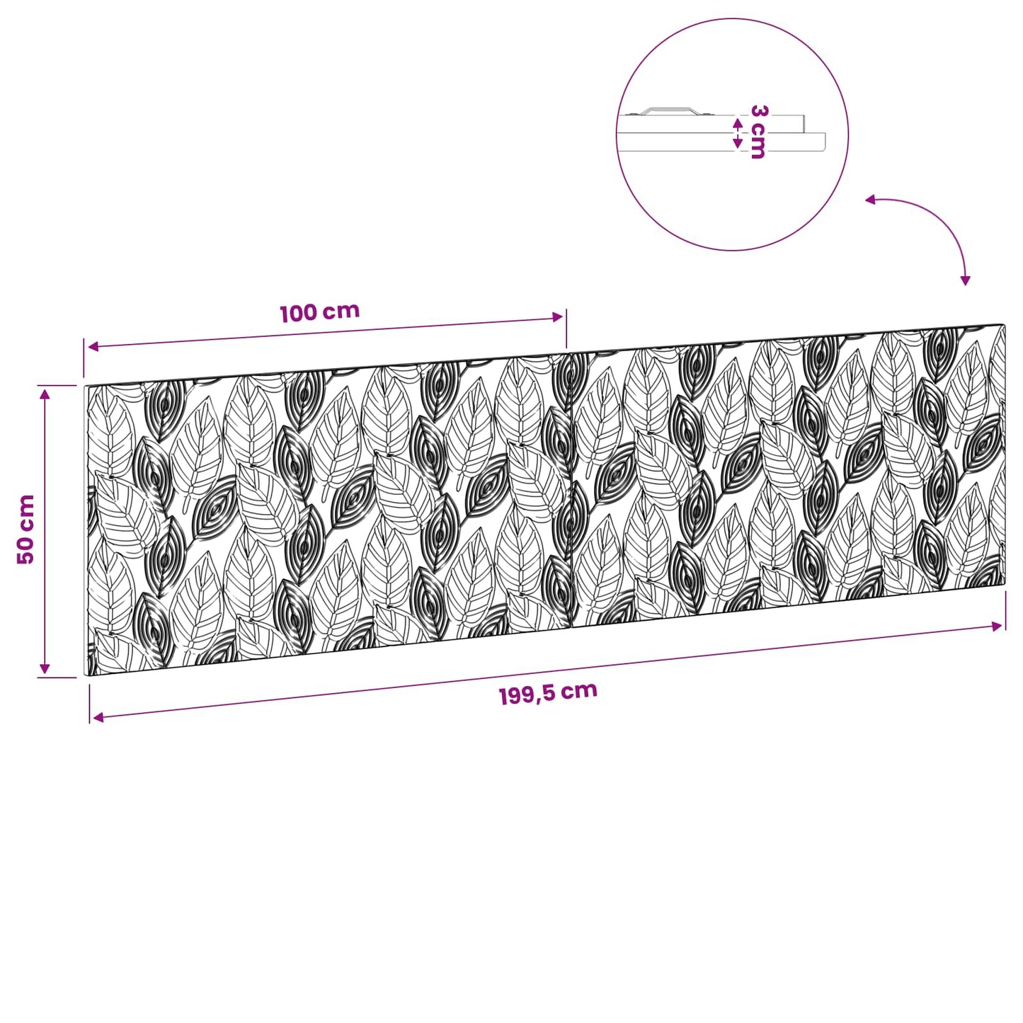 Wall-Mounted Headboard DELFT Concrete Grey Engineered Wood