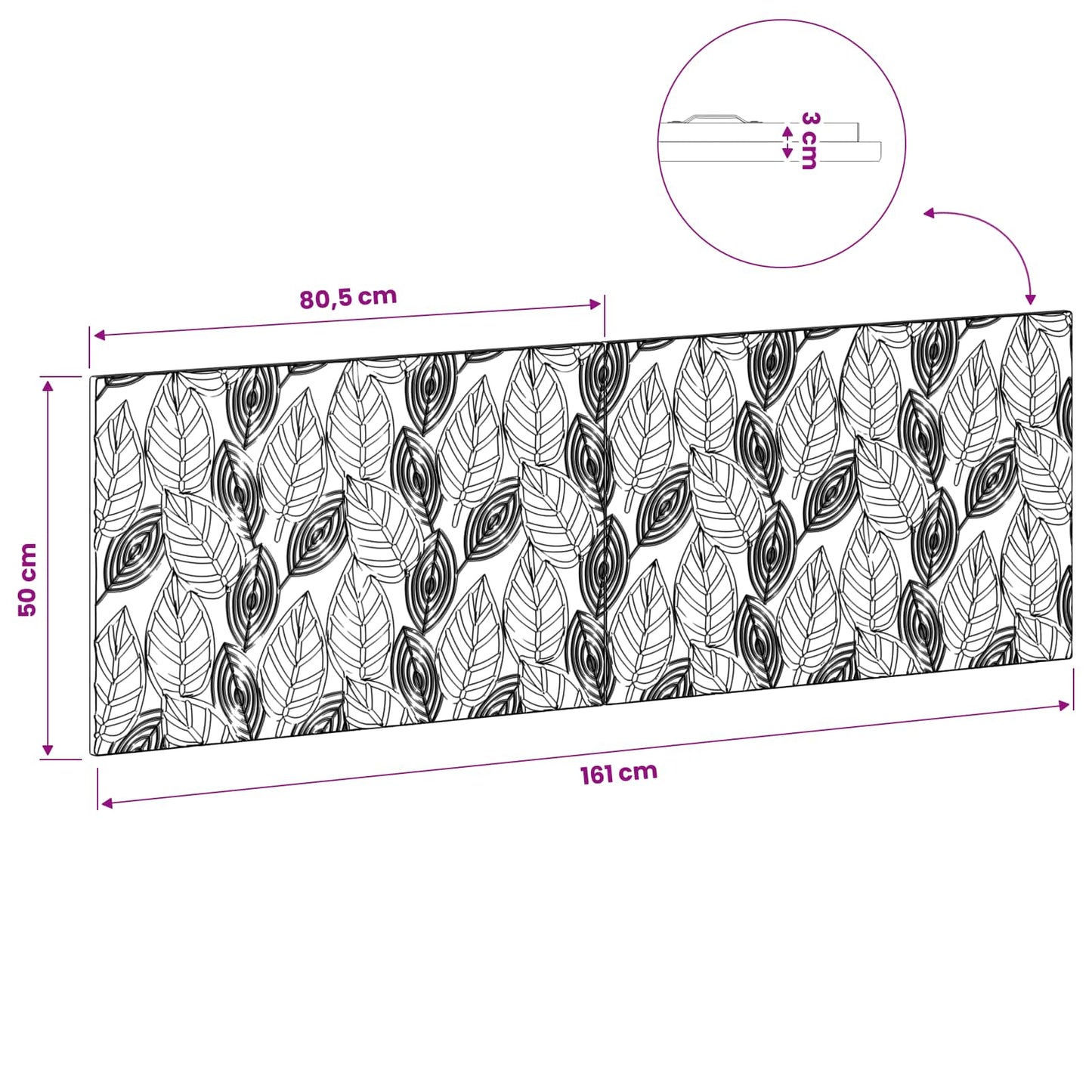 Wall-Mounted Headboard DELFT Sonoma Oak Engineered Wood