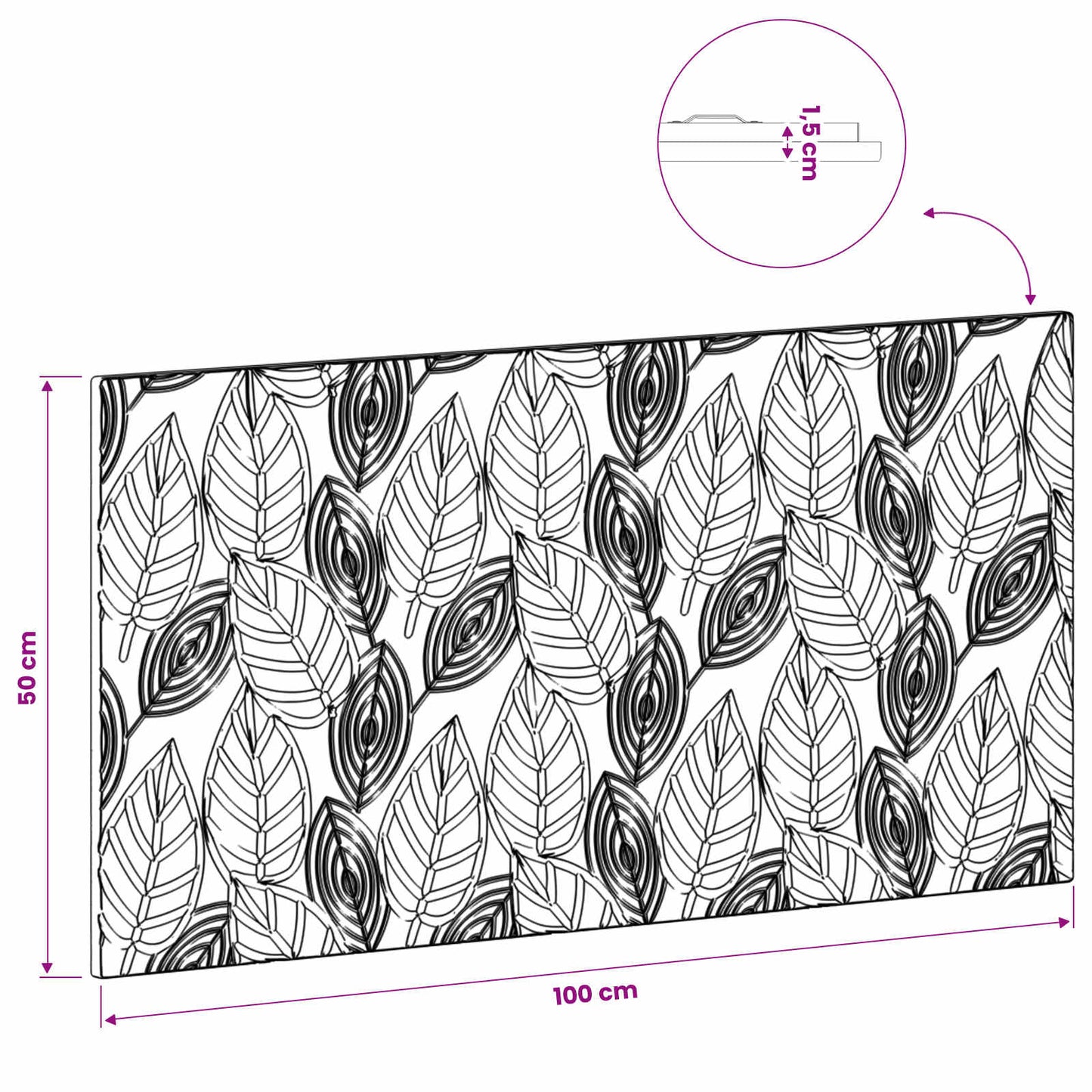 Wall-Mounted Headboard DELFT White Engineered Wood