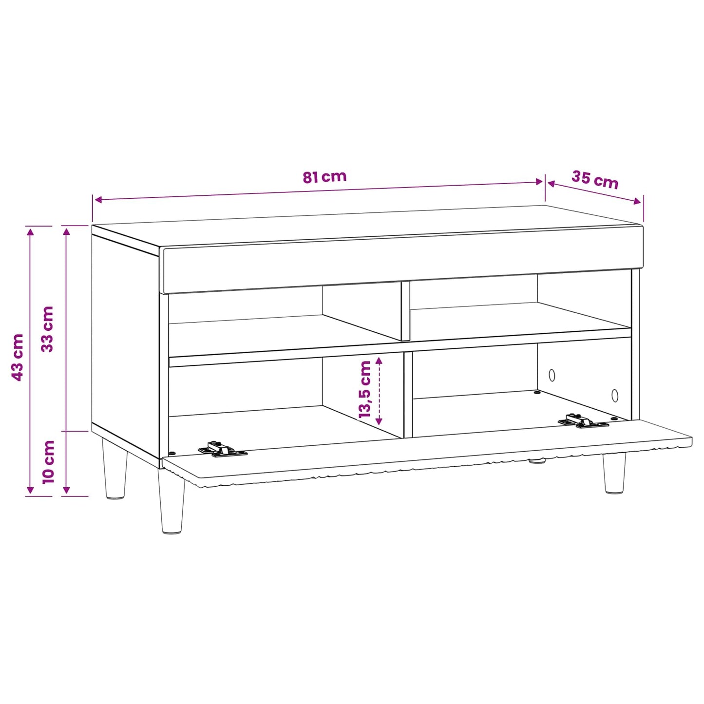 LED TV Cabinet Old Wood Engineered Wood