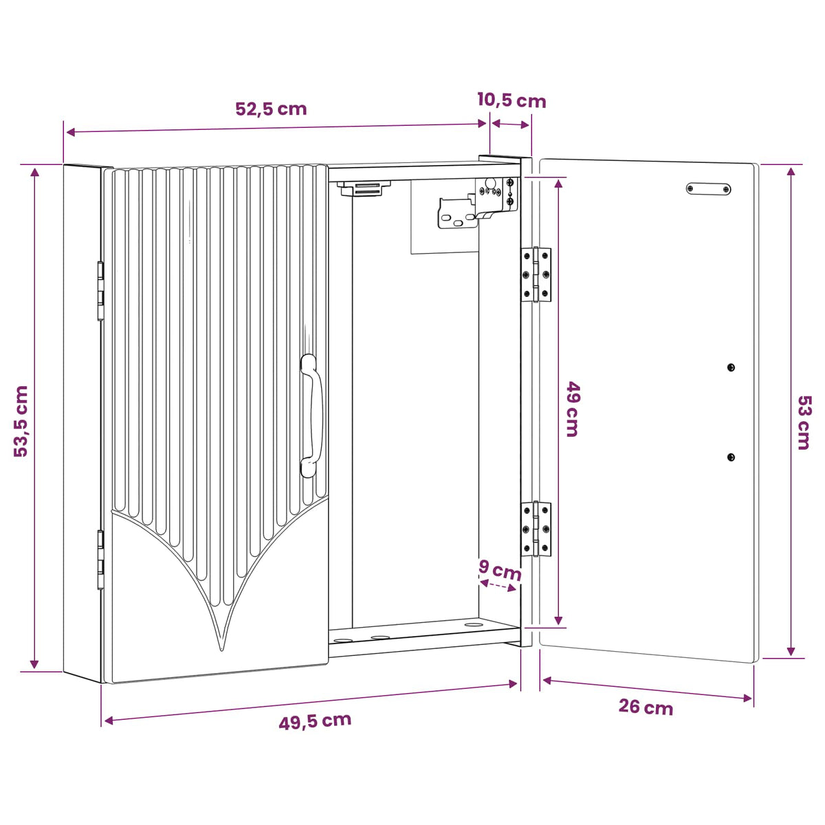 Dartboard Cabinet HOORN Concrete Grey 52.5 x 10.5 x 53.5 cm