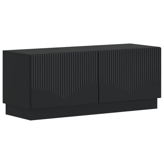 TV Cabinet Black Engineered Wood