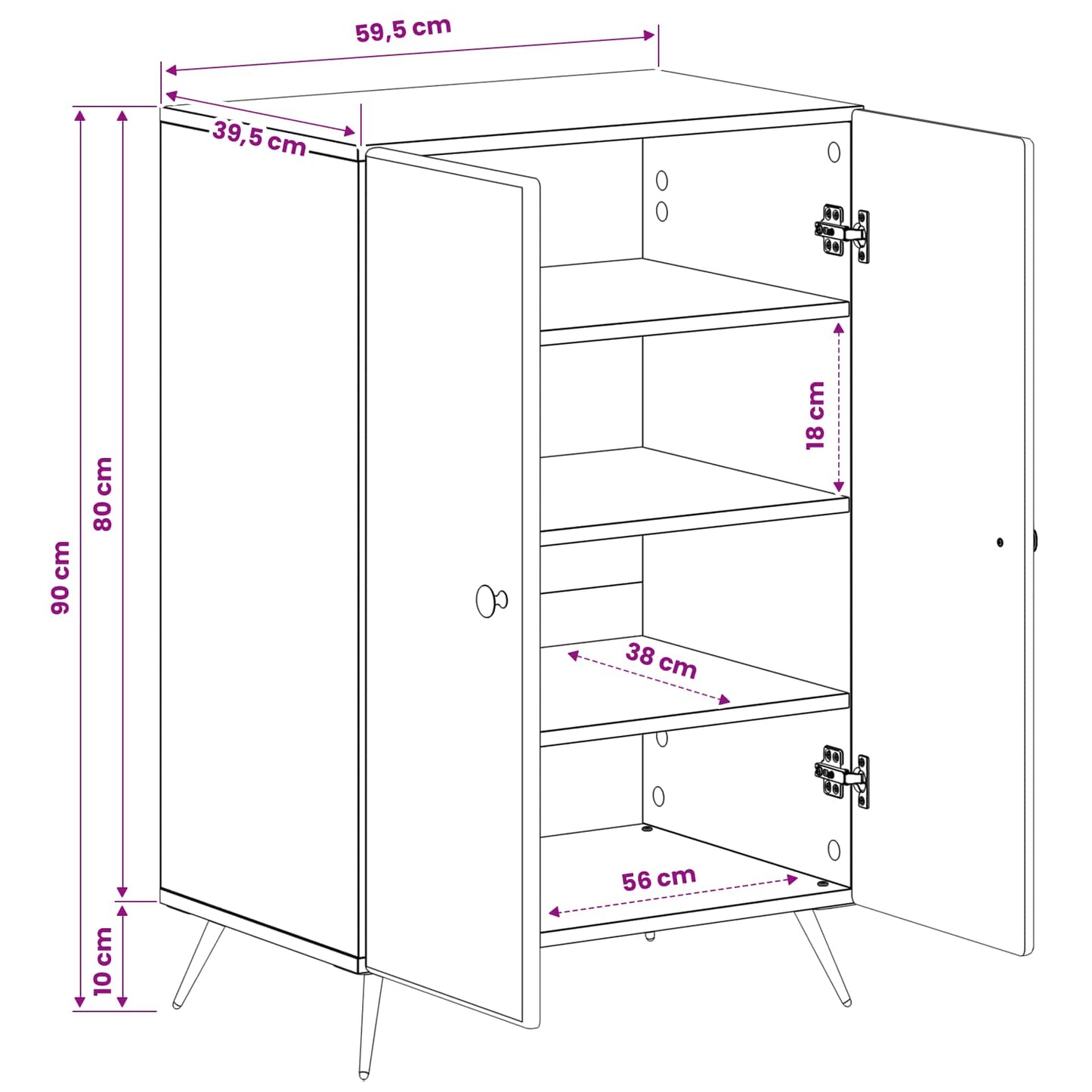 Shoe Cabinet BREDA 59.5 x 39.5 x 90 cm Engineered Wood Old Wood