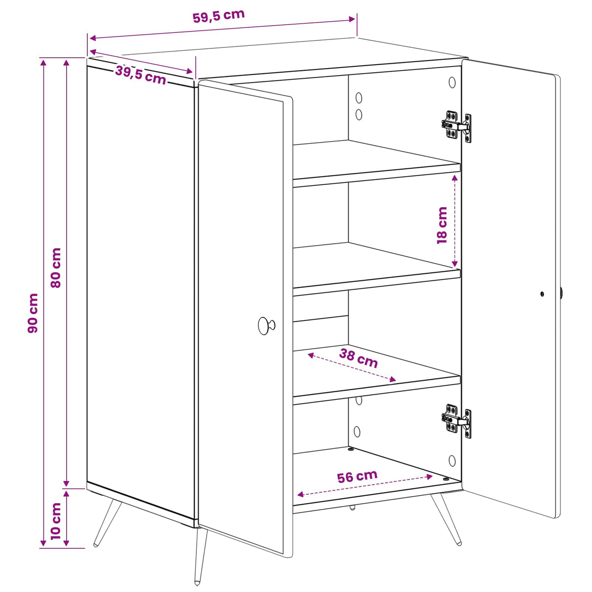 Shoe Cabinet BREDA 59.5 x 39.5 x 90 cm Engineered Wood Old Wood