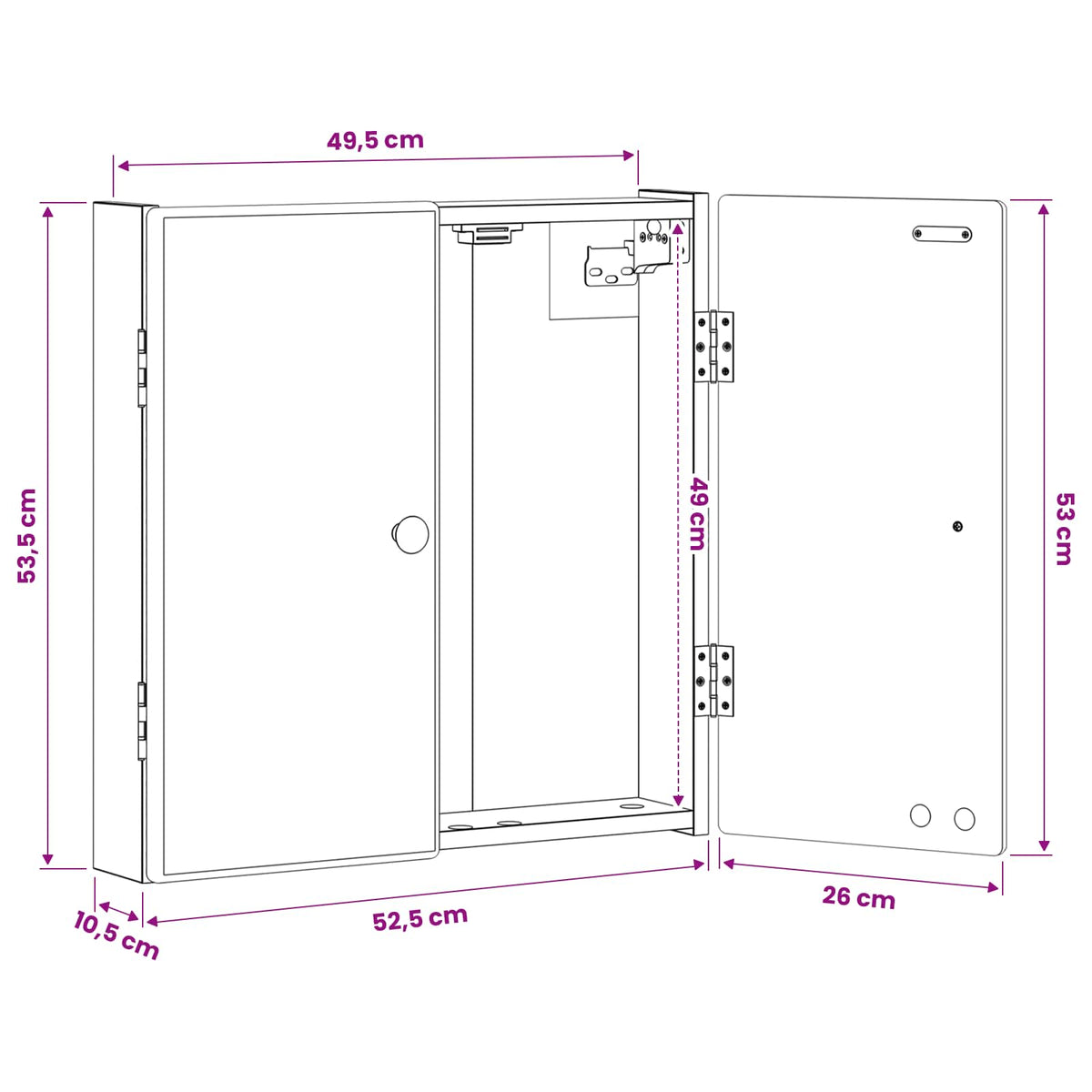 Dartboard Cabinet BREDA Sonoma Oak 52.5 x 10.5 x 53.5 cm