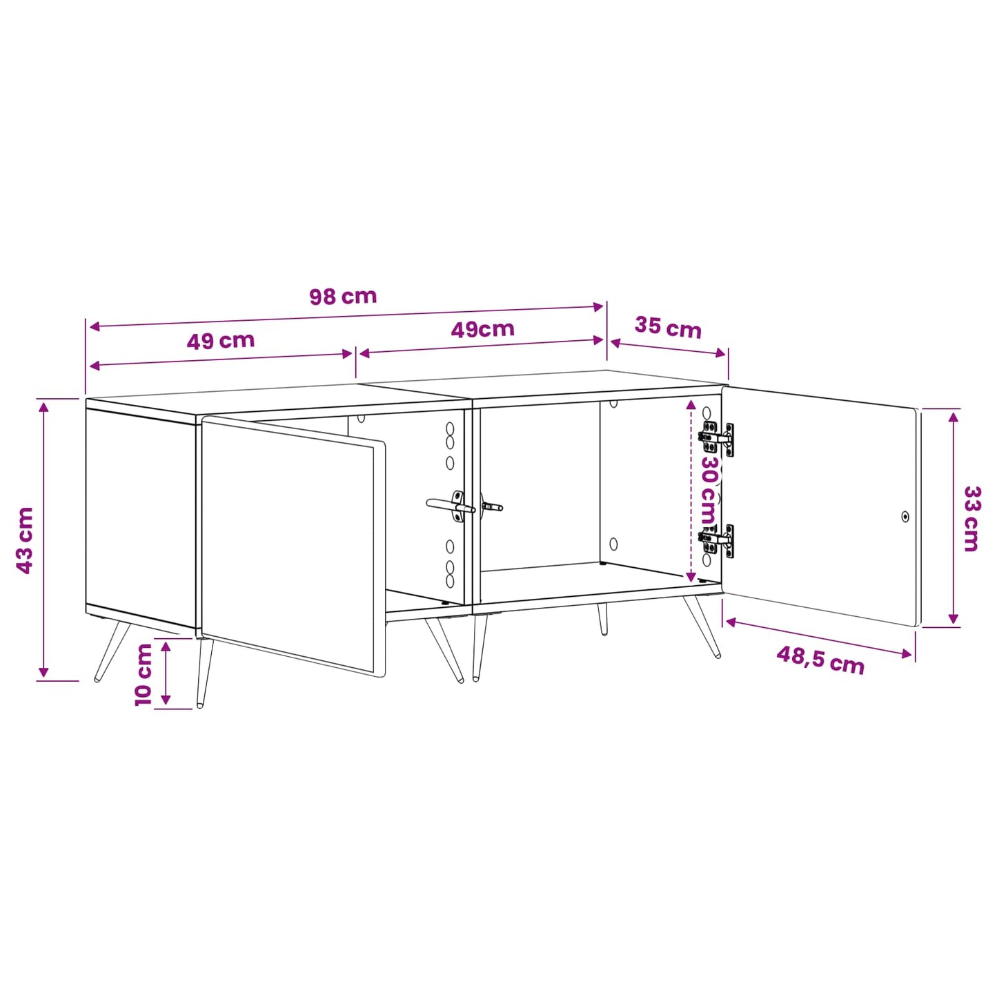 TV Cabinet Smoked Oak Engineered Wood