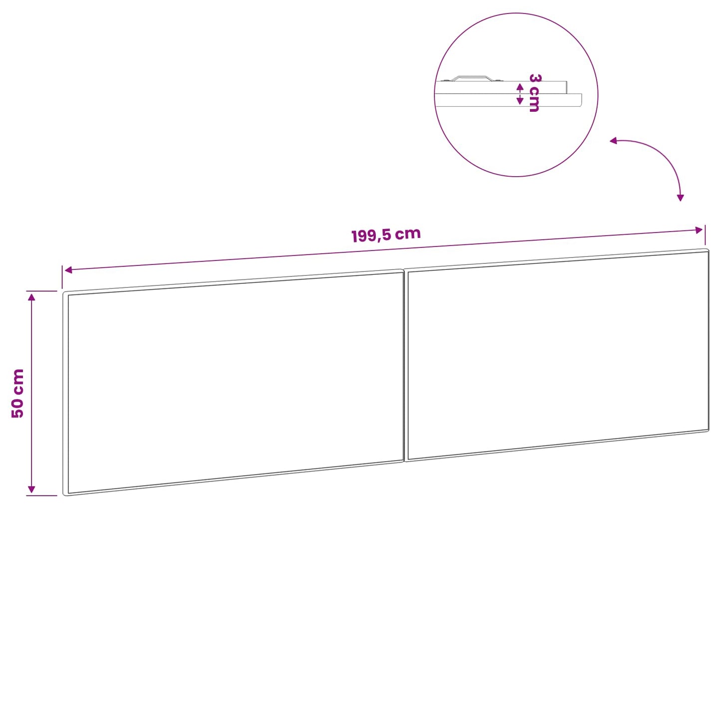 Wall-Mounted Headboard BREDA White Engineered Wood