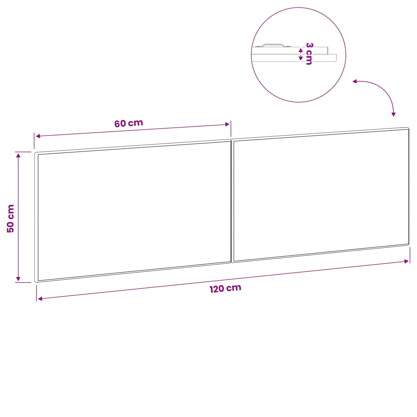 Wall-Mounted Headboard BREDA High Gloss White Engineered Wood