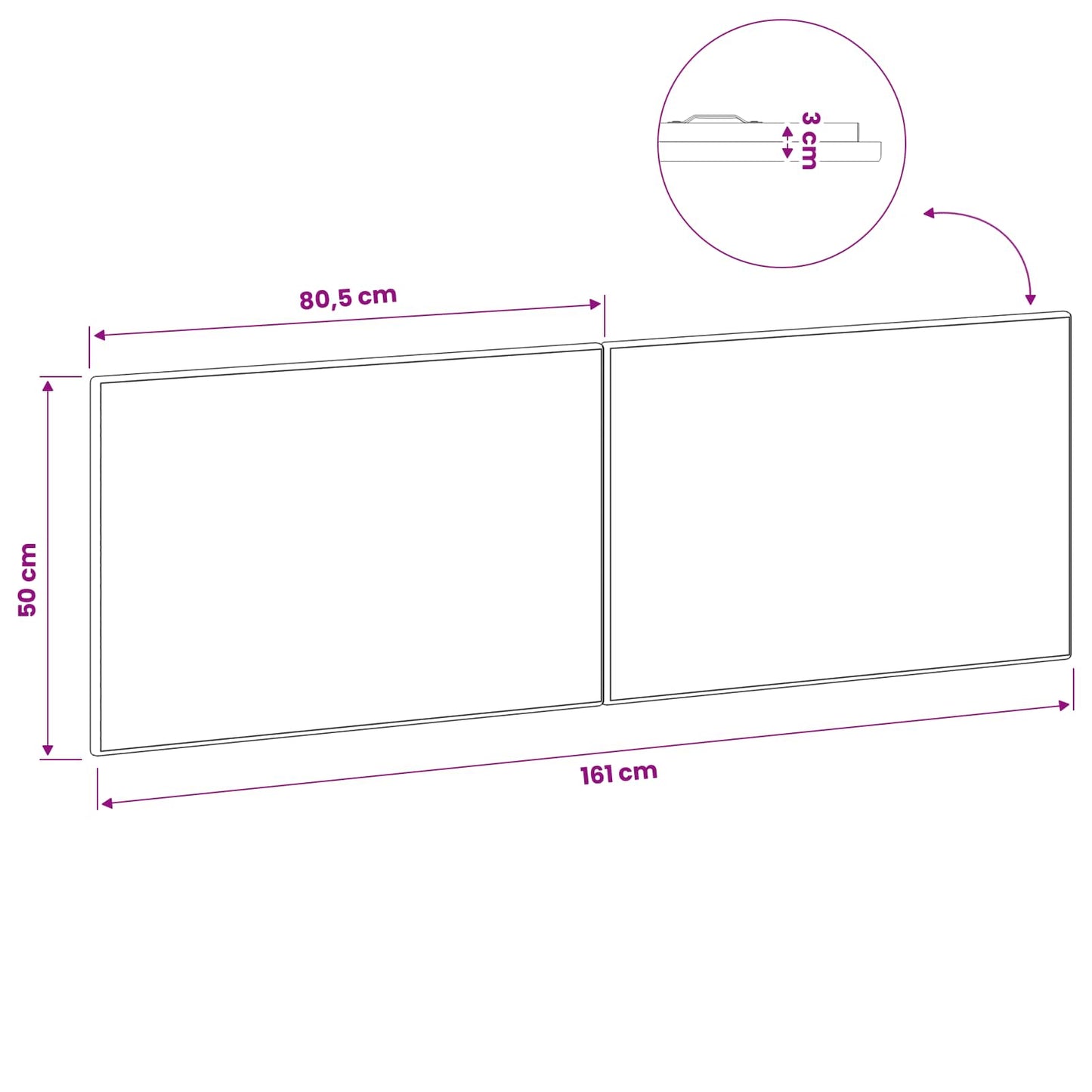 Wall-Mounted Headboard BREDA White Engineered Wood