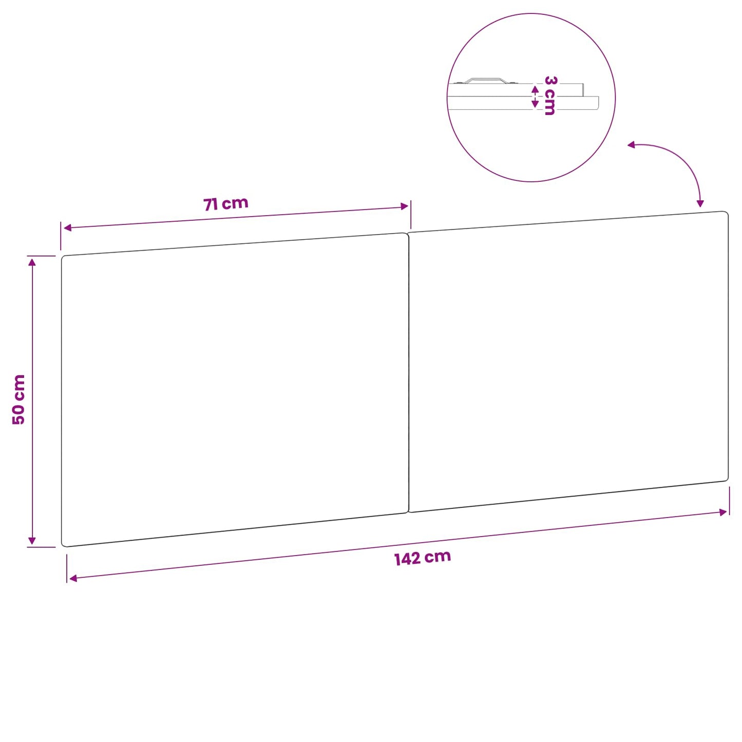 Wall-Mounted Headboard BREDA Sonoma Oak Engineered Wood
