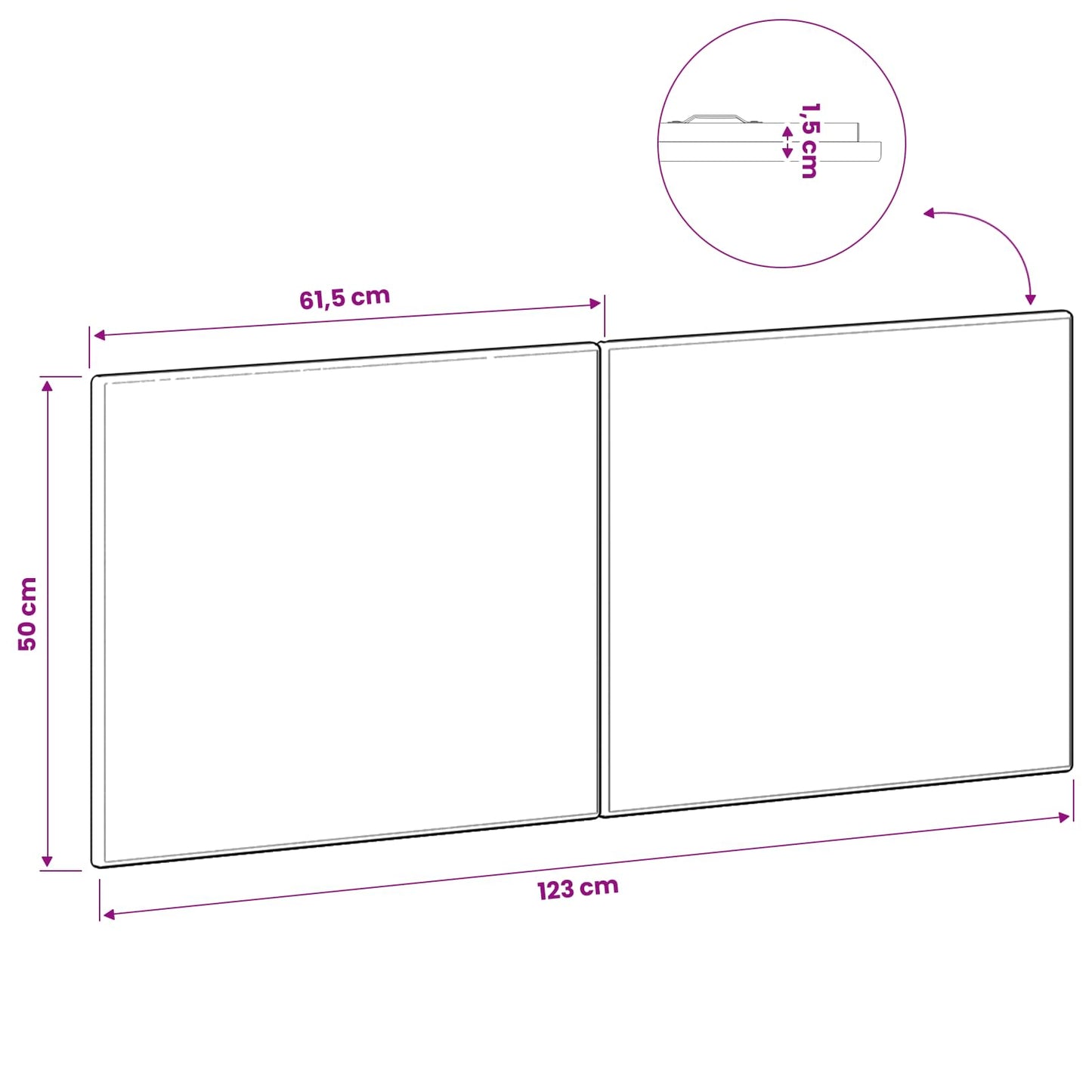 Wall-Mounted Headboard BREDA White Engineered Wood