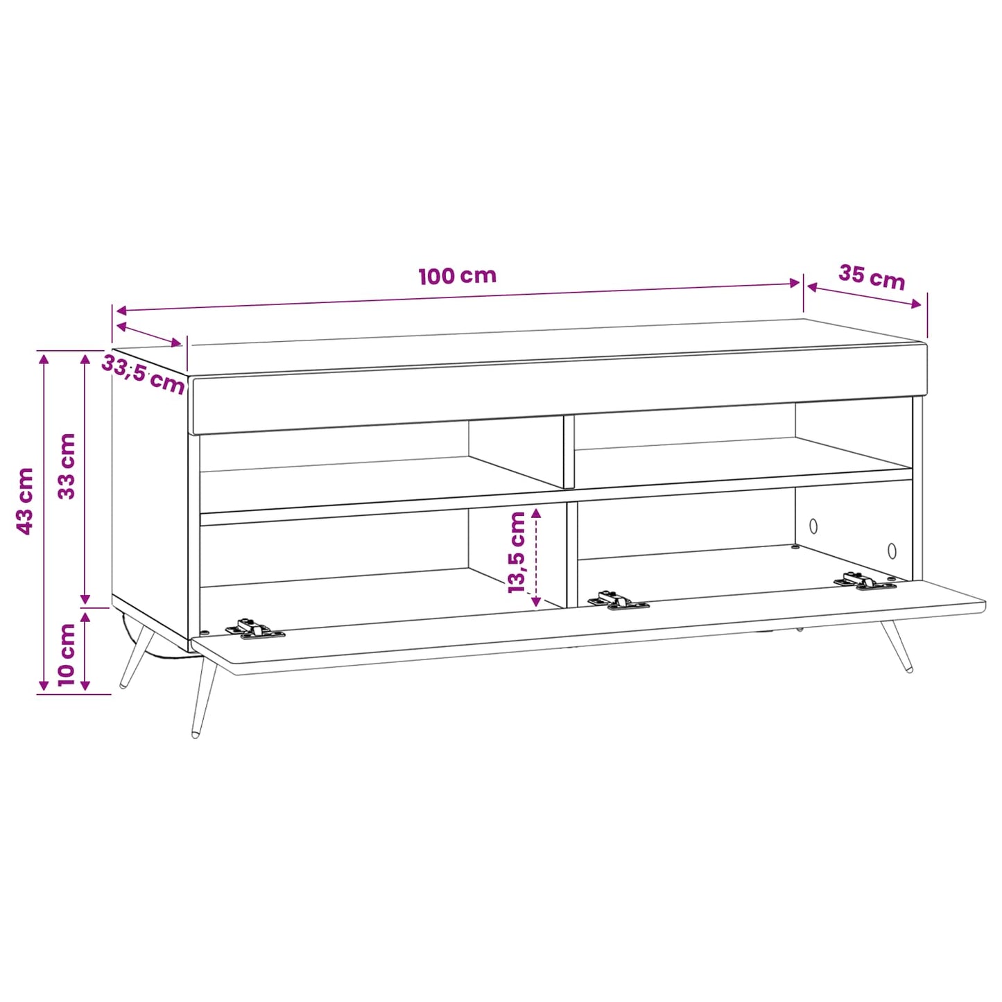 LED TV Cabinet Smoked Oak Engineered Wood