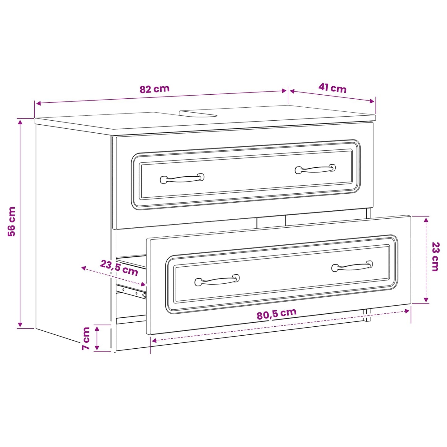 Bathroom Sink Cabinet UTRECHT Artisan Oak 82 x 41x 56 cm