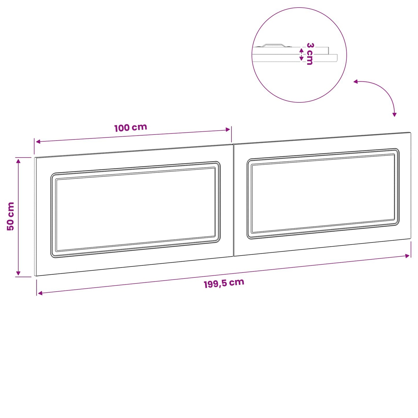 Wall-Mounted Headboard UTRECHT Grey Sonoma Engineered Wood