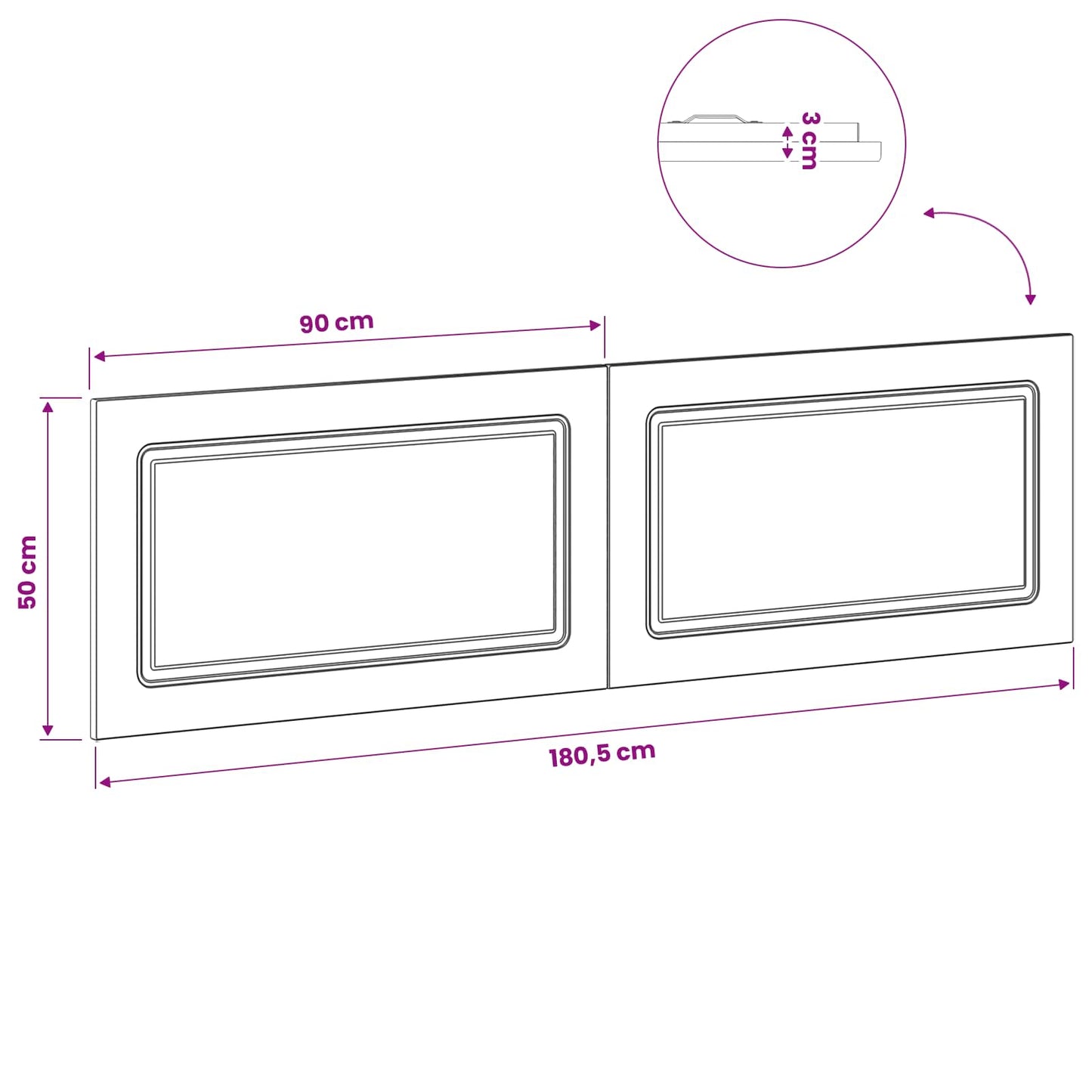 Wall-Mounted Headboard UTRECHT White Engineered Wood