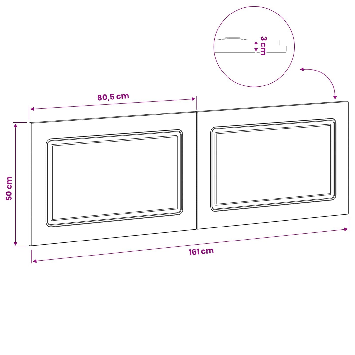 Wall-Mounted Headboard UTRECHT White Engineered Wood
