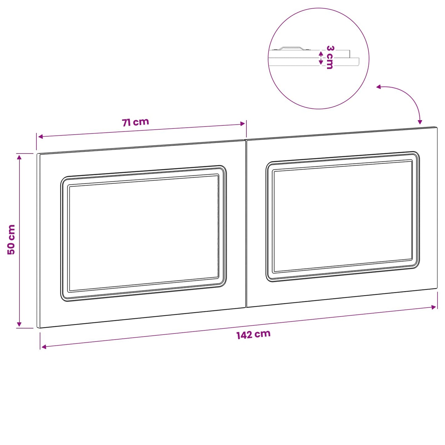 Wall-Mounted Headboard UTRECHT Black Engineered Wood