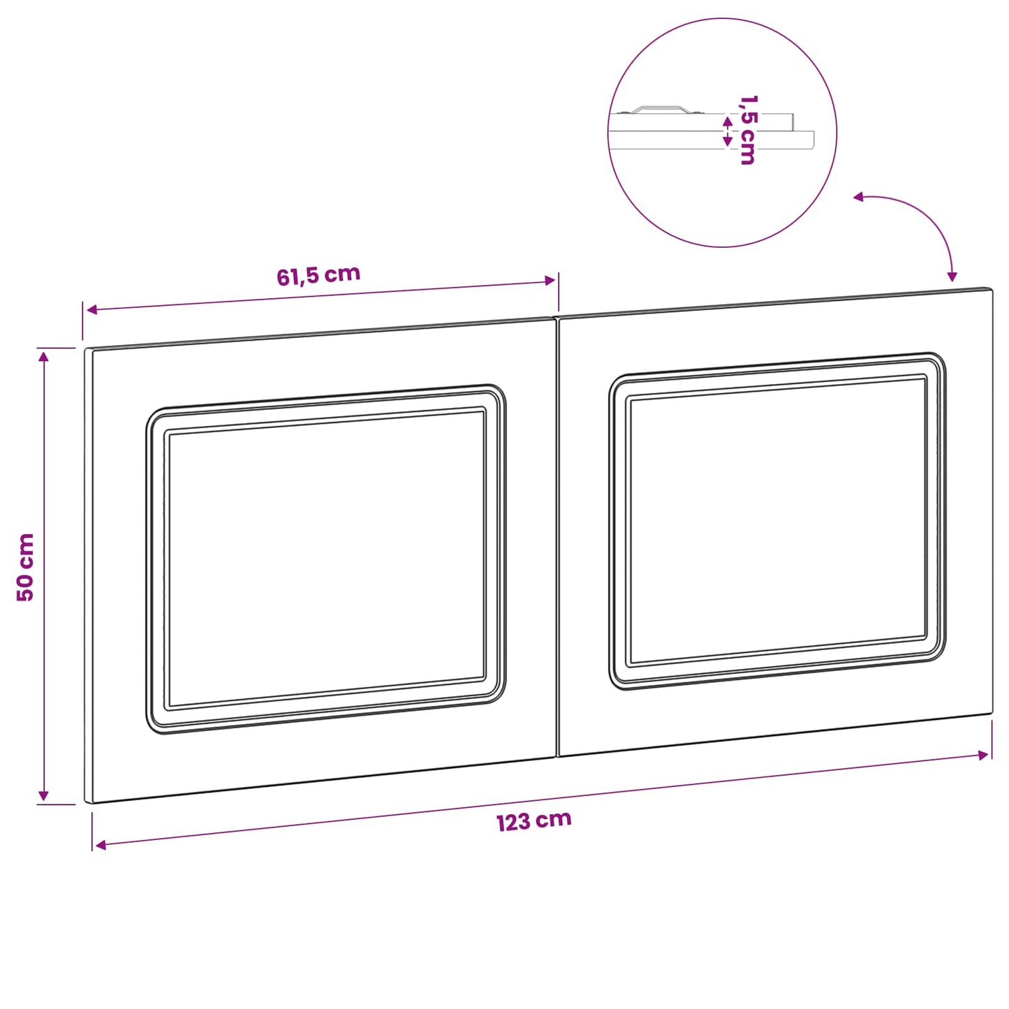 Wall-Mounted Headboard UTRECHT High Gloss White Engineered Wood