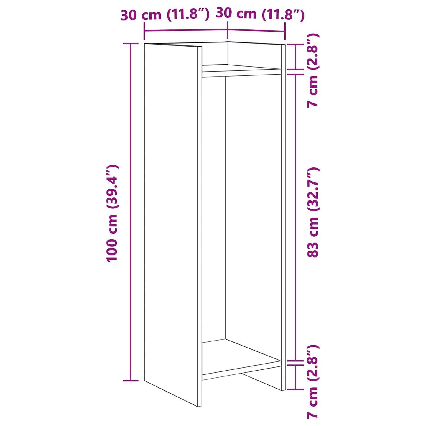 Plant Stand 2 pcs Black Oak 30 x 30 x 100 cm Engineered Wood