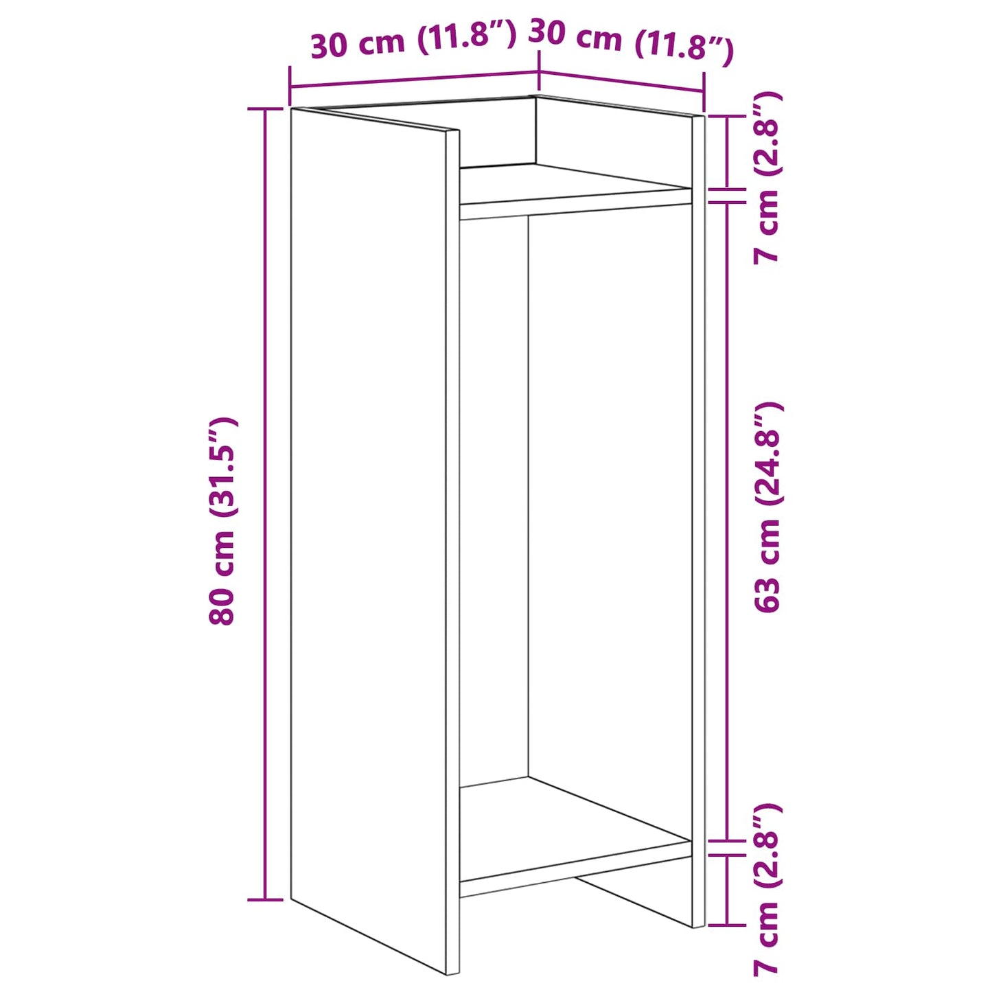 Plant Stand 2 pcs Artisan Oak 30 x 30 x 80 cm Engineered Wood