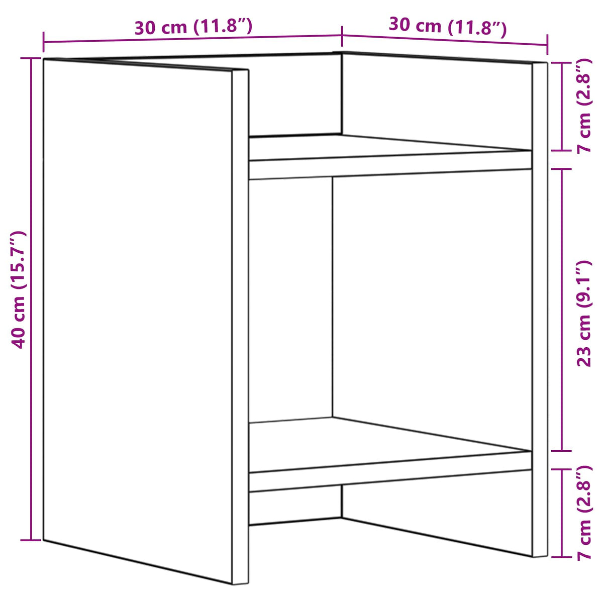 Plant Stand White 30 x 30 x 40 cm Engineered Wood