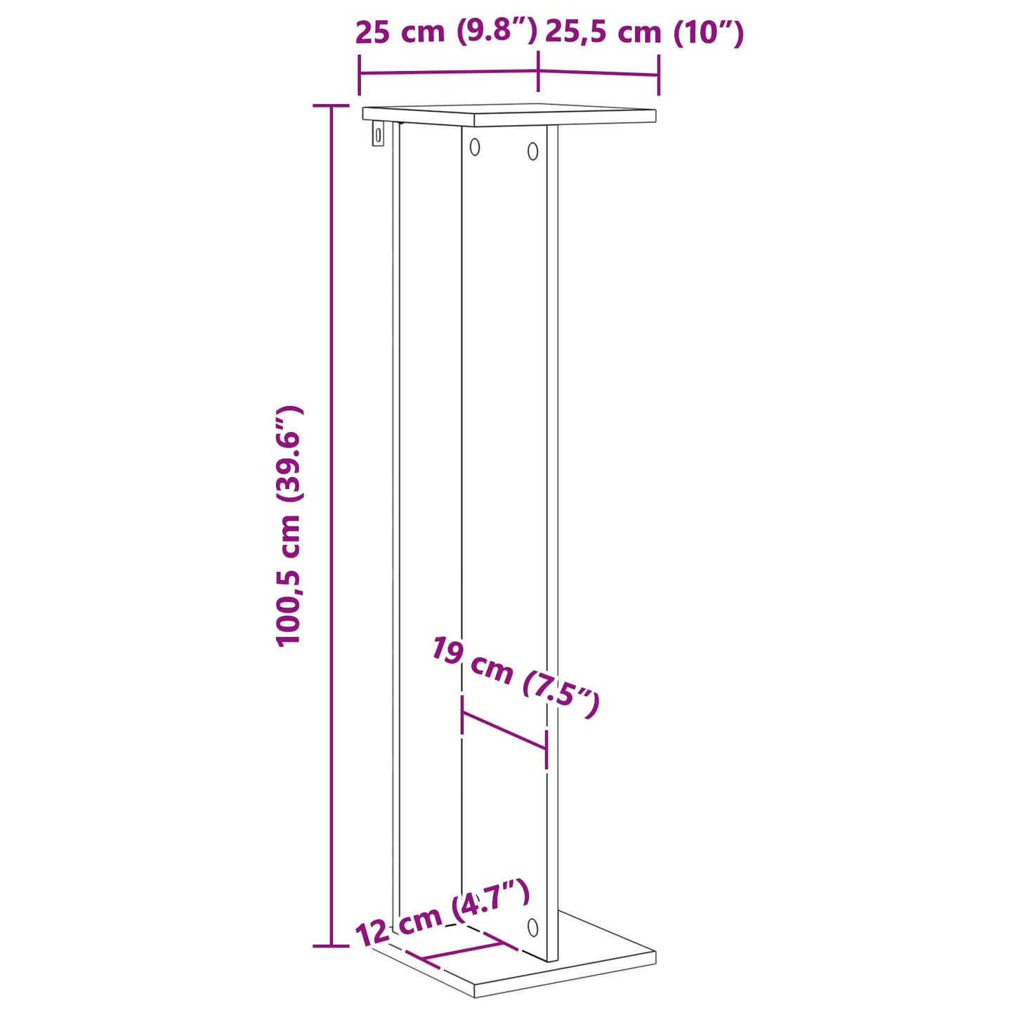 Plant Stand 2 pcs Artisan Oak 25 x 25.5 x 100.5 cm