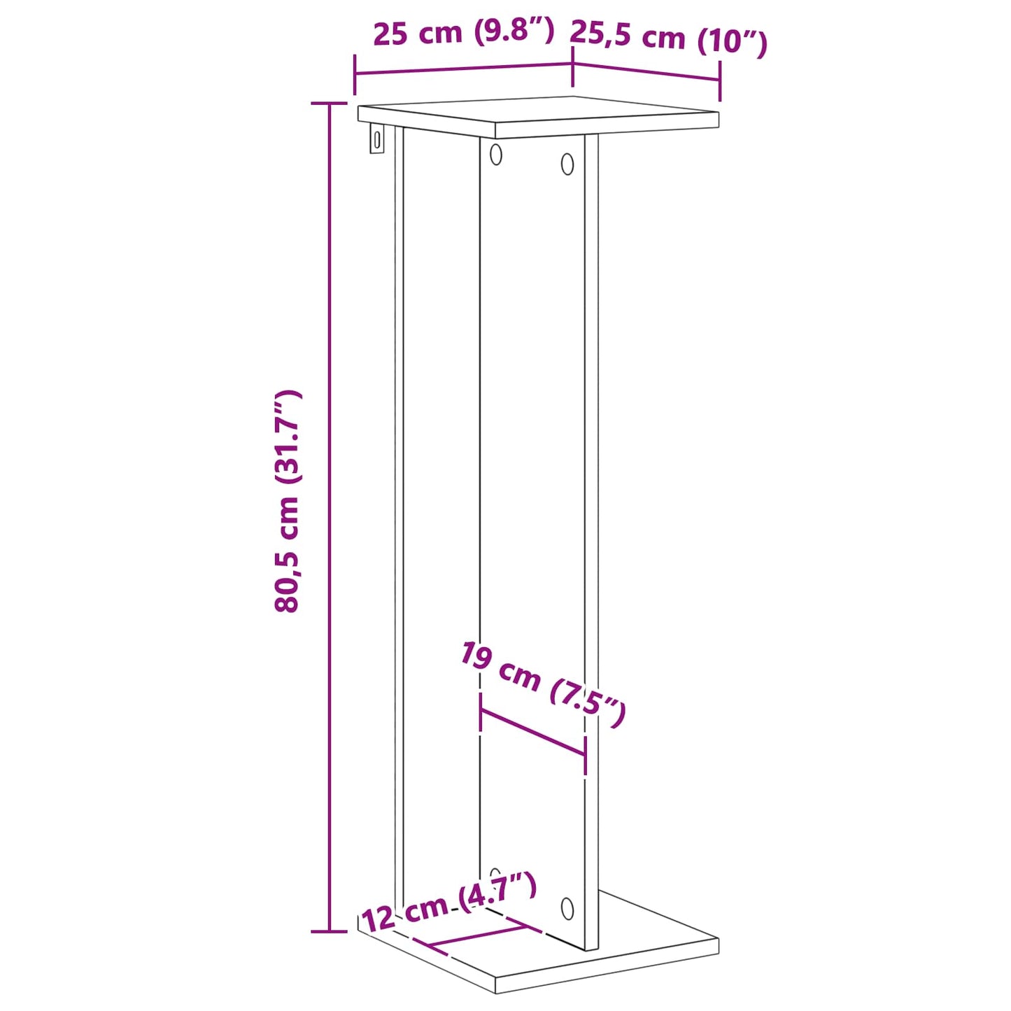 Plant Stand 2 pcs Grey Sonoma 25 x 25.5 x 80.5 cm