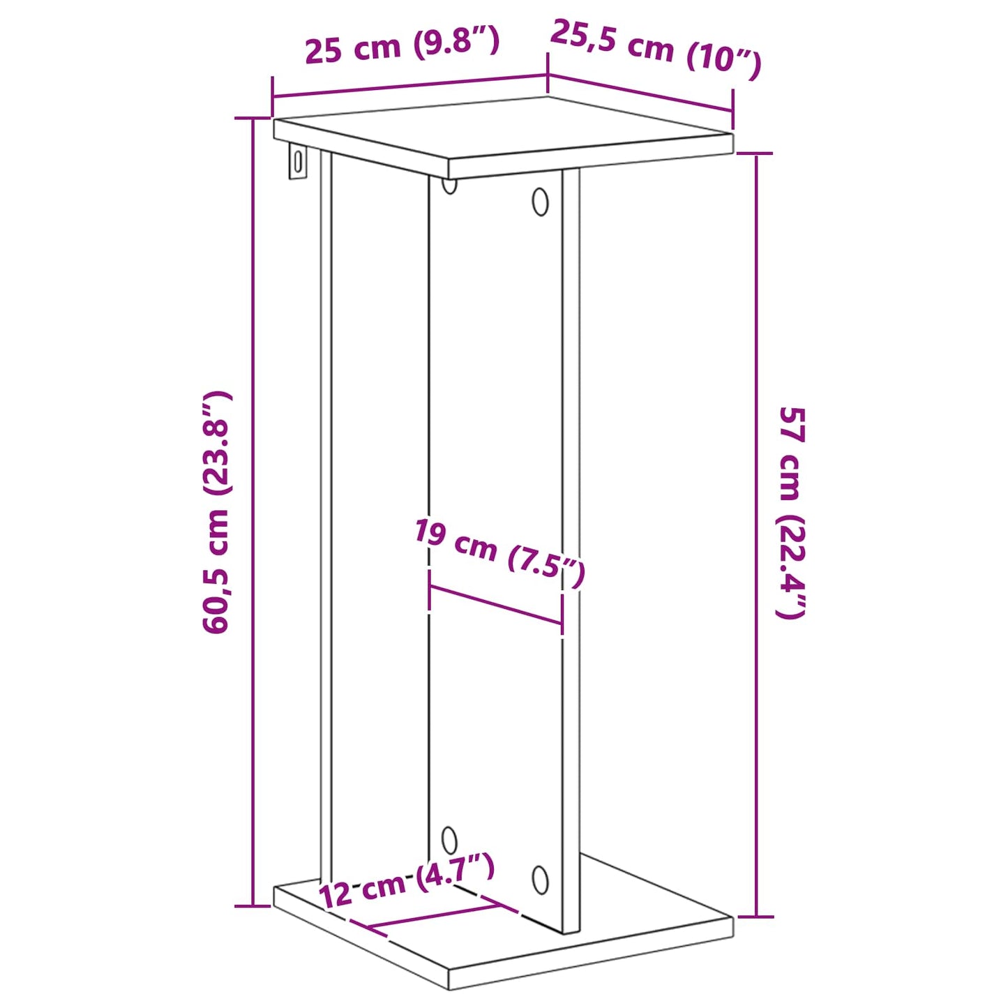 Plant Stand 2 pcs Artisan Oak 25 x 25.5 x 60.5 cm